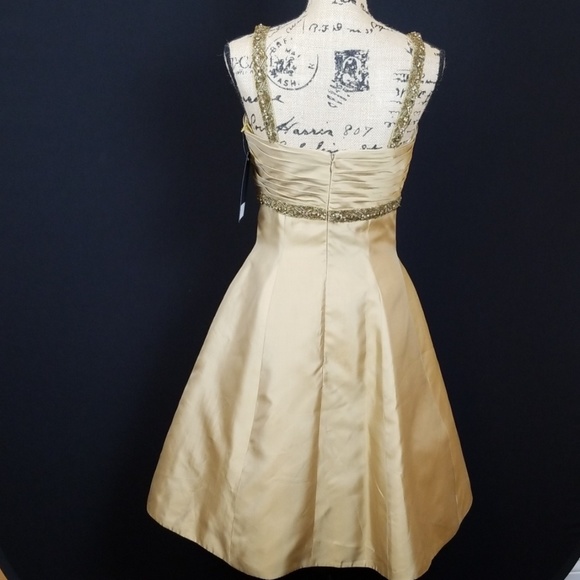 Chris Kole Couture silk gold gown style 4473 sz 6 - Picture 4 of 8